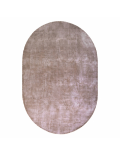 Alfombra ovalada de viscosa texturizada topo 220x320 NILLA