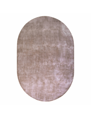 Ovaal vloerkleed van getextureerde viscose taupe 220x320 NILLA