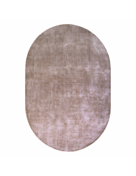 Tapis ovale viscose texturé taupe 220x320 NILLA