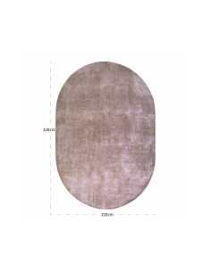 Tapis ovale viscose texturé taupe 220x320 NILLA 2