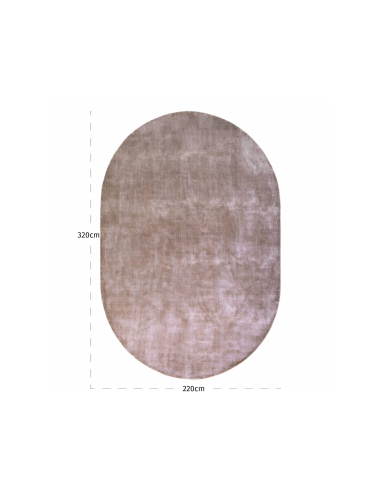 Ovaler strukturierter Viskoseteppich Taupe 220x320 NILLA