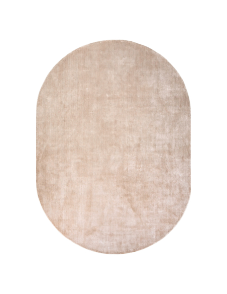 Tapis ovale viscose lisse beige 220x320 MILLAV