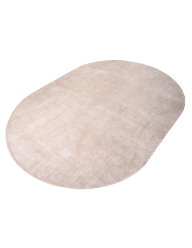 Smooth beige oval viscose rug 220x320 MILLAV