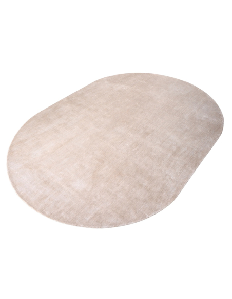 Ovaler Teppich aus glatter Viskose in Beige 220x320 MILLAV