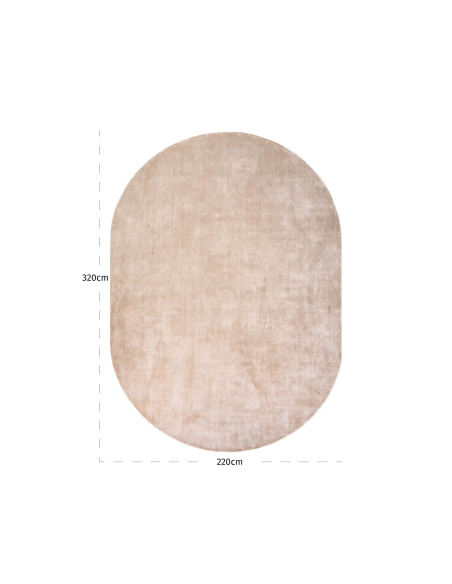 Tapis ovale viscose lisse beige 220x320 MILLAV
