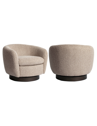 Fauteuil pivotant bouclette naturelle COLMAR