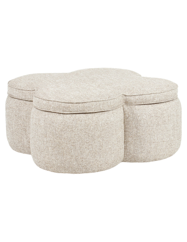 Pouf Storage Box Tweed Sand Raven