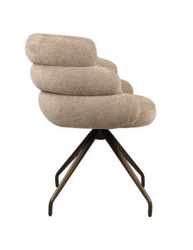 Chaise de salle à manger rotative mocca texturé KAYLA