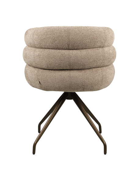 Silla de comedor rotativo mocca con textura de kayla