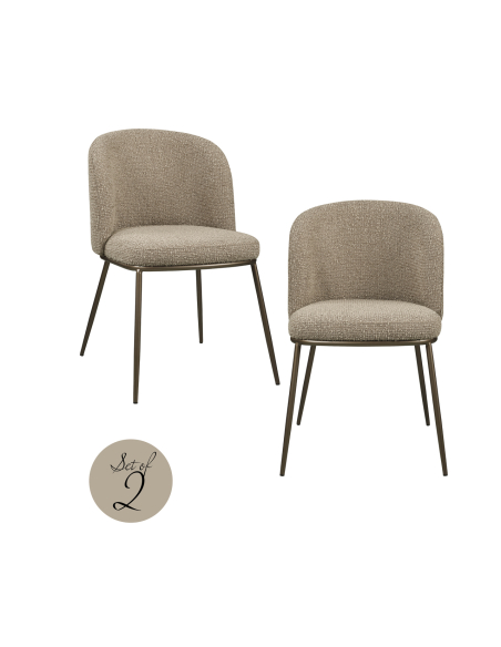 Elvi Textured Mocca Dining Room Chair (set di 2)