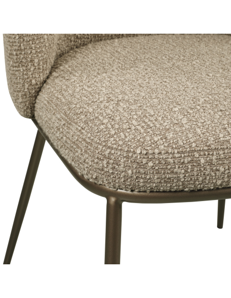 Elvi textured mocca cadeira de sala de jantar (conjunto de 2)