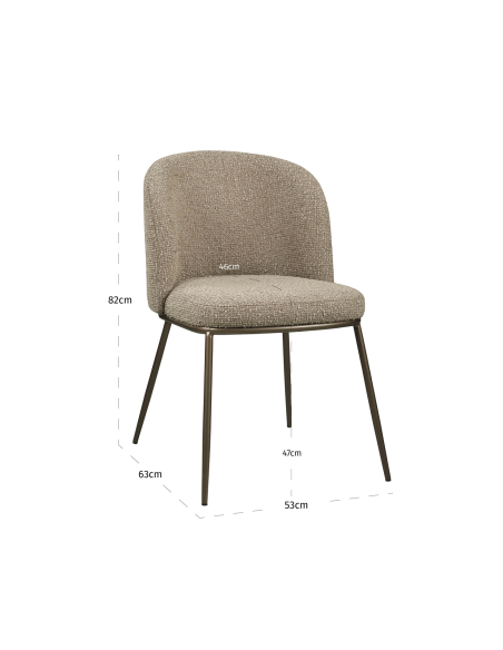 Elvi Textured Mocca Dining Room Chair (set di 2)