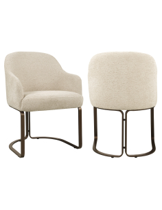 Chaise de salle à manger tissu naturel texturé HADLEY