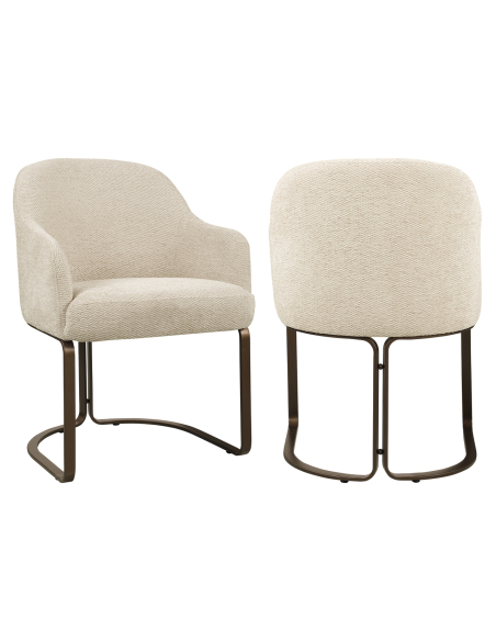 Hadley textured natural fabric dining room chair