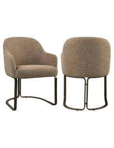 Cadeira de jantar Tecido Tweed Brun Hadley