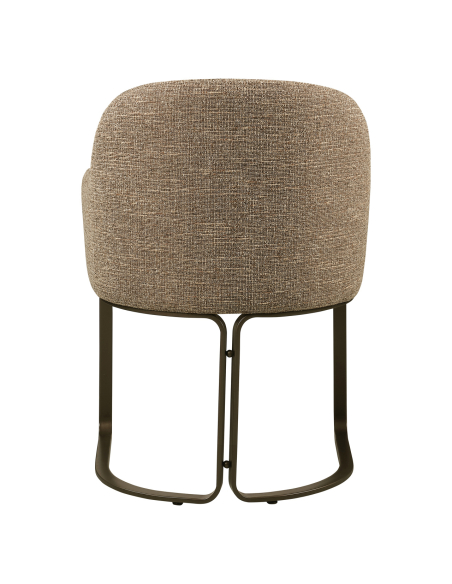 Chaise de salle à manger tissu tweed brun HADLEY