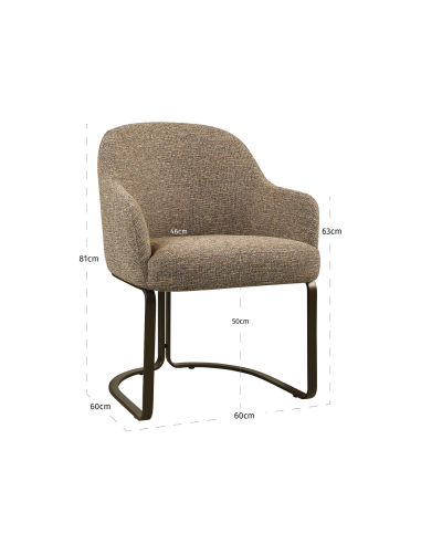 Dining Chair Fabric Tweed Brun Hadley