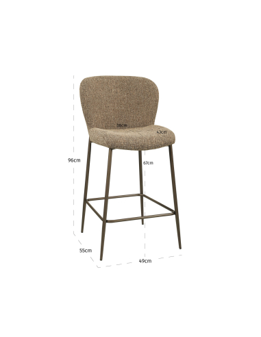 Tweed Tela Tweed Tabla Taburete Brown Odarby