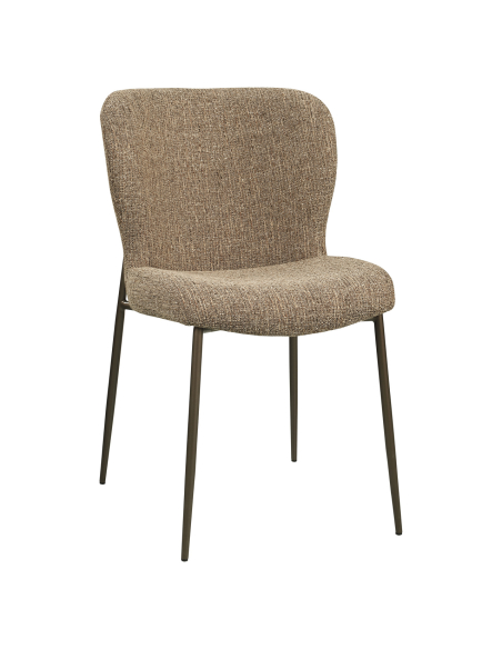 Cadeira de jantar de tecido Tweed Brown Oduby (conjunto de 2)