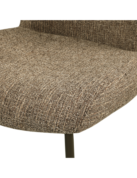 Cadeira de jantar de tecido Tweed Brown Oduby (conjunto de 2)