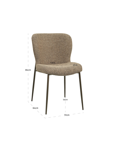 Stof Dining Chair Tweed Brown Odarby (Set van 2)