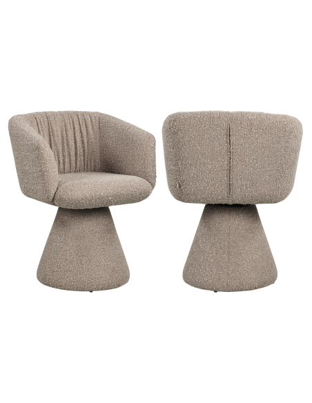 Cadeira de jantar rotativa Bouctète mocca madeline