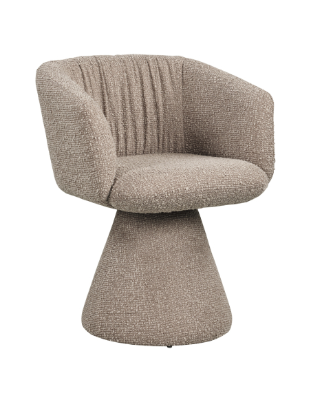 Rotary Dining Chair Stof Bouctète Mocca Madeline