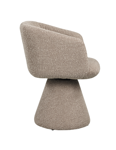 Rotary Dining Chair Stof Bouctète Mocca Madeline