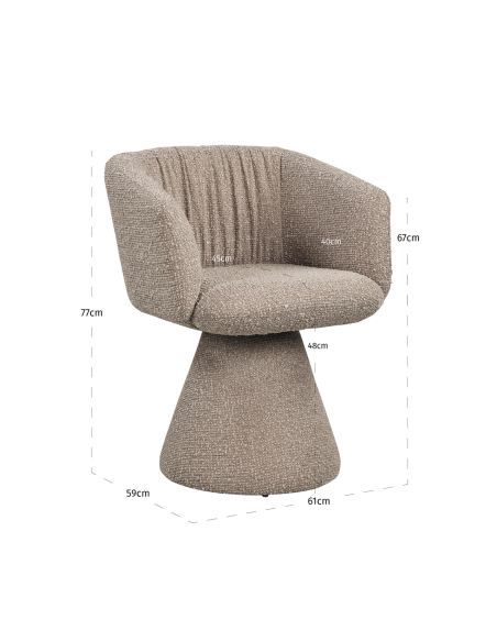 Tela de silla de comedor rotativa Bougchète Mocca Madeline