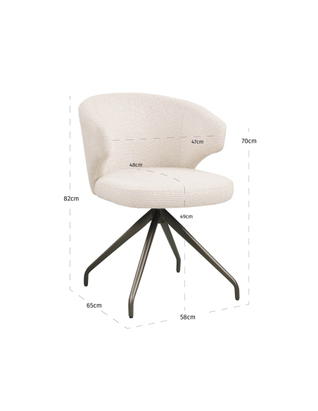 Milly Biscotti Swivel-Esszimmerstuhl