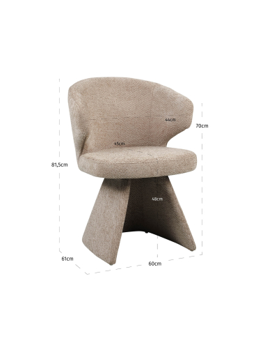 Chaise de salle à manger tissu mocca texturé ZENITH