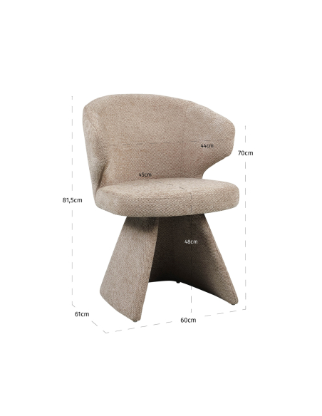 Chaise de salle à manger tissu mocca texturé ZENITH