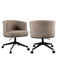 Chaise de bureau ou salle à manger tissu mocca texturé ROCHENNE