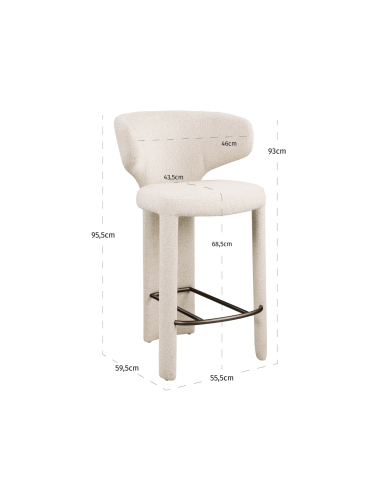 Taburete de contador de heces crema biscotti viola