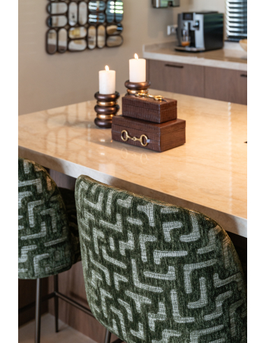 Tabouret de comptoir tissu labyrinthe PULLITZER
