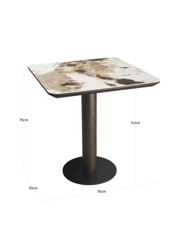 Ceramic Bistro Table Travertine Langford Effect - Richmond Interiors
