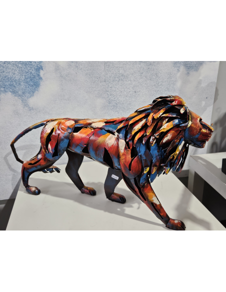 Sculpture métal lion PIGMENT | Socadis | Référence SD1120 - Loftattitude.com