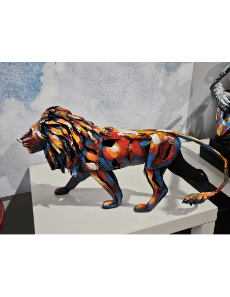 Sculpture métal lion PIGMENT | Socadis | Référence SD1120 - Loftattitude.com