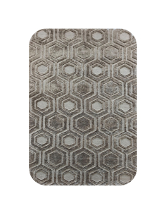 200X290 Odin Brown Sechsecker Muster Teppich - Richmond Interiors