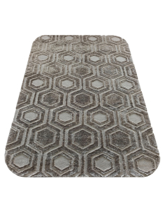 200X290 Odin Brown Hexagonal Pattern Carpet - Richmond Interiors 2