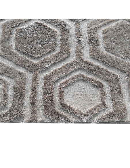 200X290 Odin Brown Hexagonal Pattern Carpet - Richmond Interiors