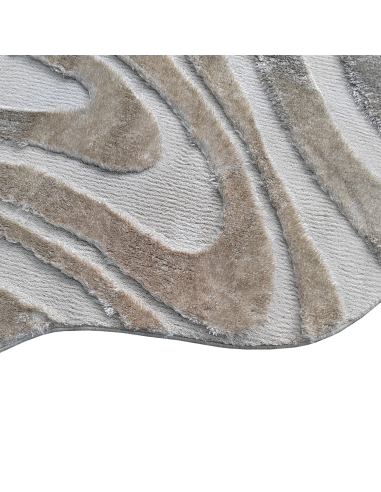 Tapete de padrão orgânico de fluido bege 200x350 Ivar - Richmond Interiors