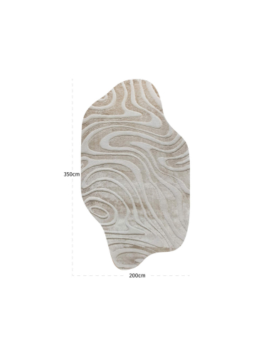 Beige Fluid Organic Pattern Carpet 200x350 Ivar - Richmond Interiors