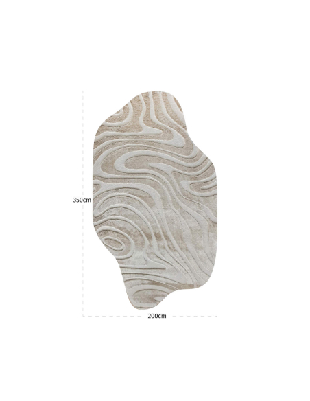 Tapis motif organique fluide beige 200x350 IVAR - Richmond Interiors