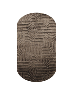 Dark Brown Geometric Pattern Carpet 200x350 LIFF - Richmond Interiors