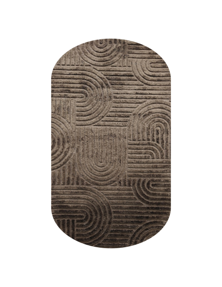 Dark Brown Geometric Pattern Carpet 200x350 LIFF - Richmond Interiors