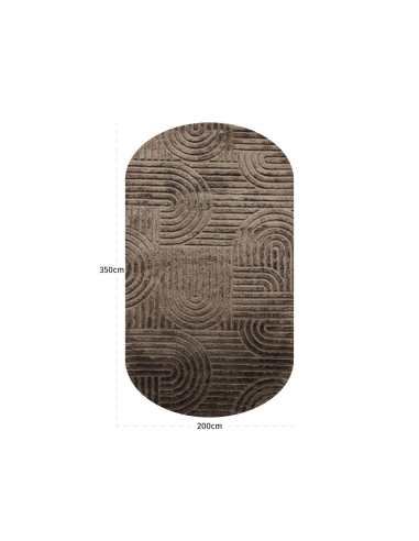 Donkerbruin Geometrisch Patroon Carpet 200x350 LIFFF - Richmond Interiors