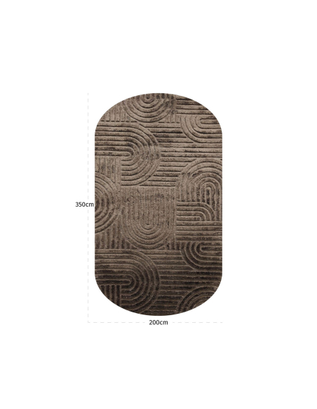 Carpeta de patrón geométrico marrón oscuro 200x350 LIFF - Richmond Interiores