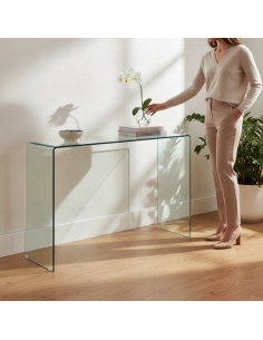 Console de vidro transparente 100 cm infinito 2