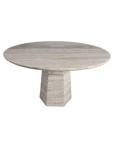 Round Dining Table Travertine Gray 135cm Westin - Richmond Interiors